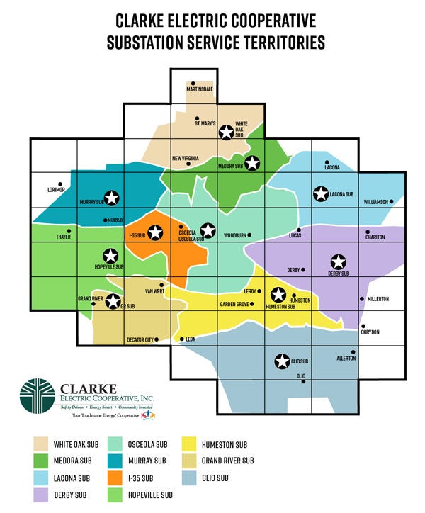 Clarke Substation map and key