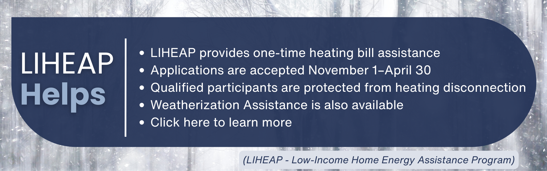Learn about how LIHEAP can help this winter