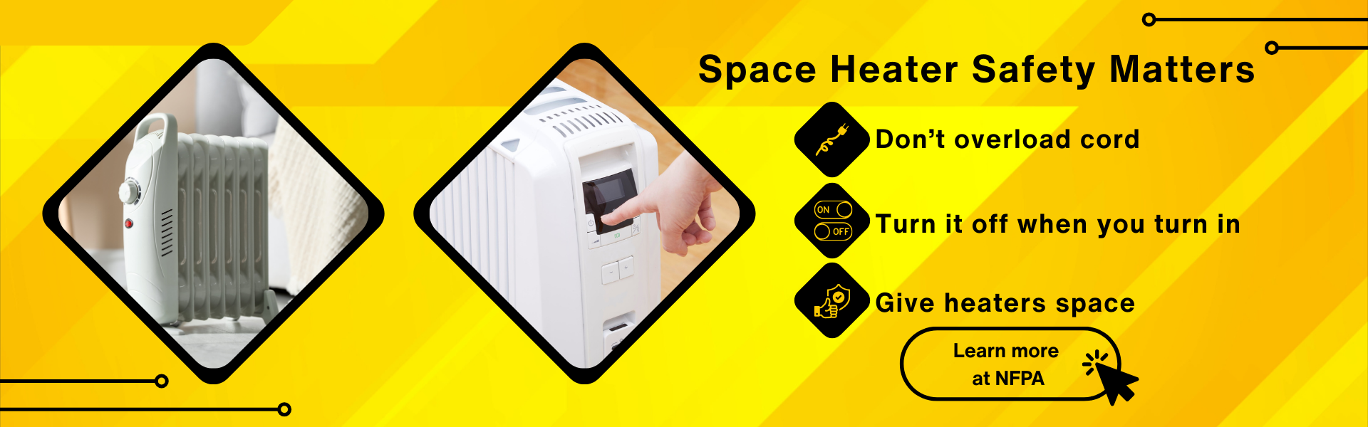 space heater safety - learn more at nfpa
