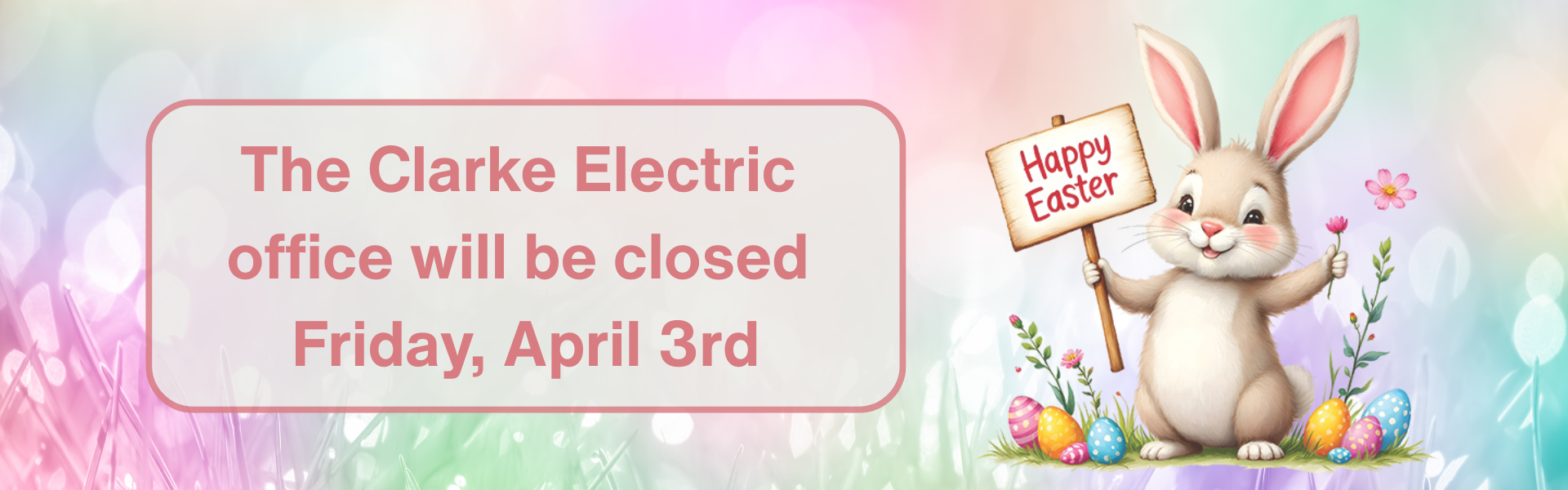 Happy Easter Office closed April 3